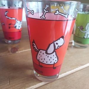 Konitz Germany Dogs Tumbler Glass Animal Stories